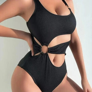 Sexy Ring-Linked High Cut Bathing Suits